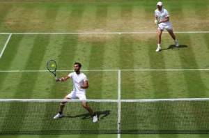 Wimbledon 2025: Bhambri & Galloway's Doubles Run Ends in Gut-Wrenching Tiebreak Loss
OR
Indo-American Duo Bhambri, Galloway Suffer Wimbledon Third Round Heartbreak
OR
Wimbledon: Bhambri & Galloway Out After Tight Tiebreak Defeat to Top Seeds