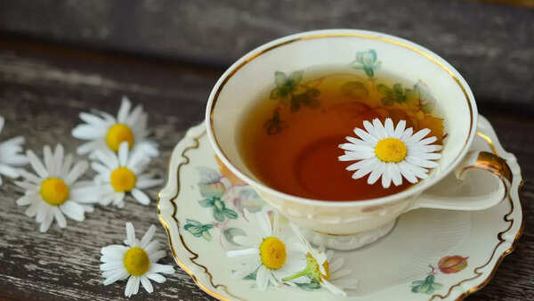 A calming cup of chamomile tea