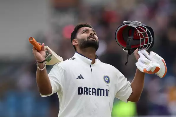 Rishabh Pant celebrates a century at Headingley